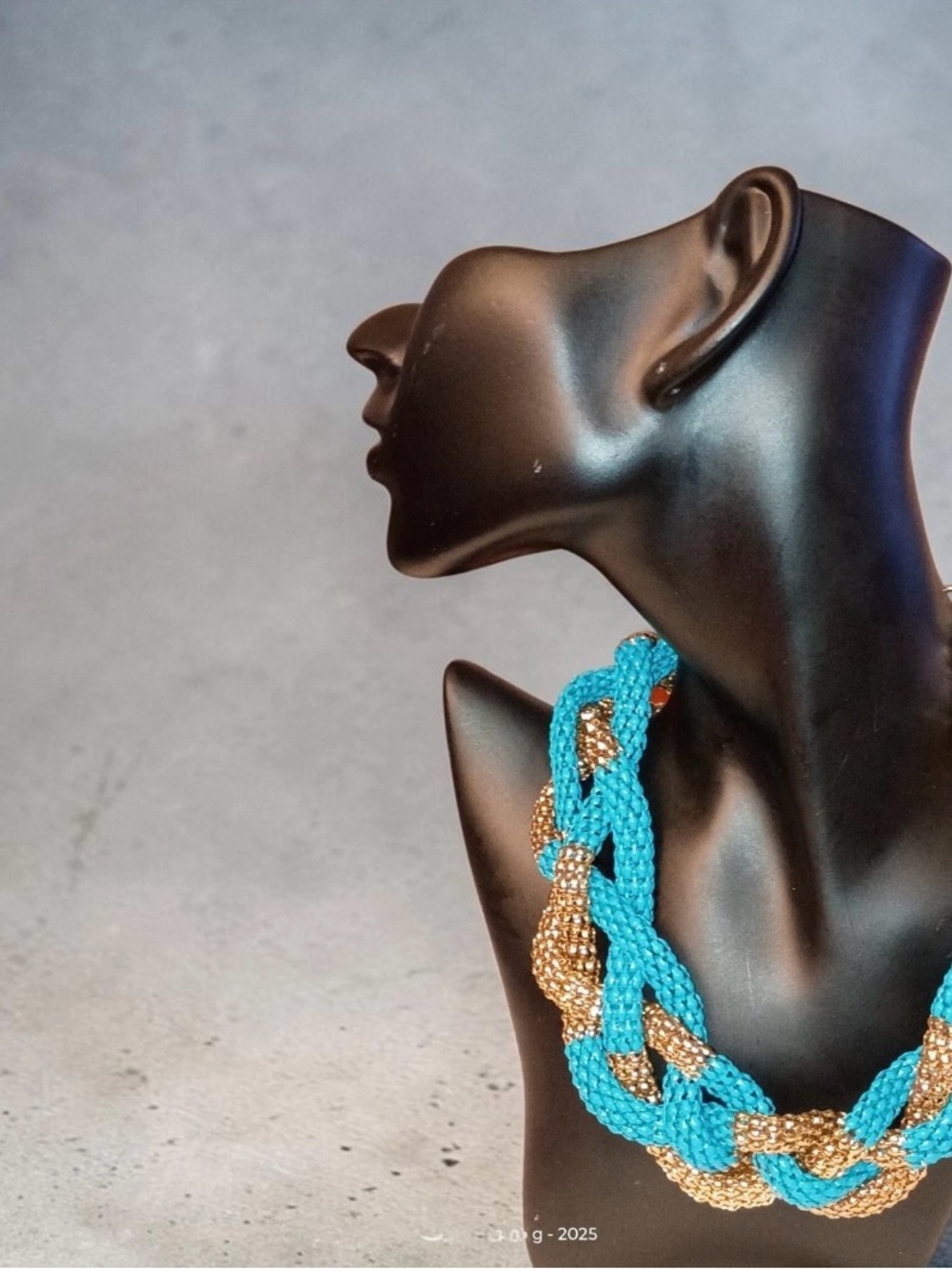 Turquoise & Gold Braided Statement Necklace - Women's Jewelry